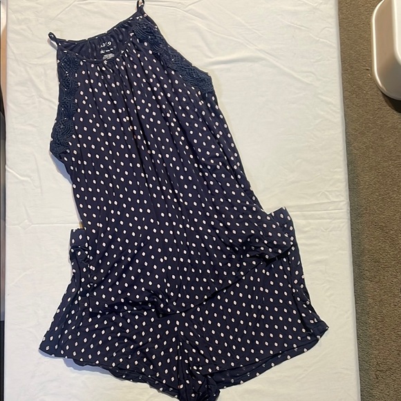 Apt. 9 Blue and White Polka Dot Pajama Set - Picture 1 of 13